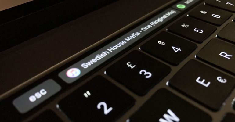 Spotify now playing on MacBook TouchBar