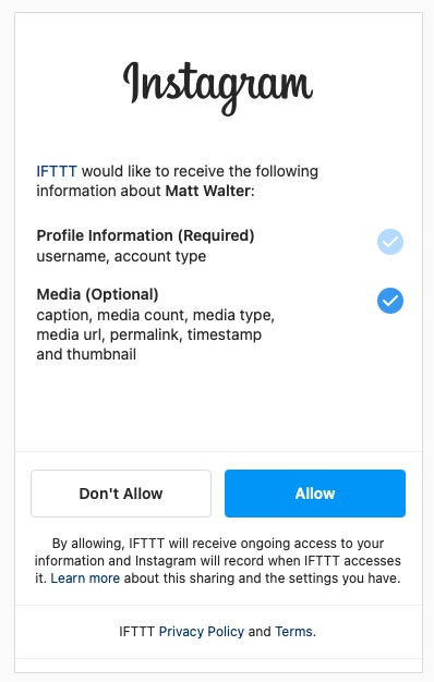 IFTTT Instagram